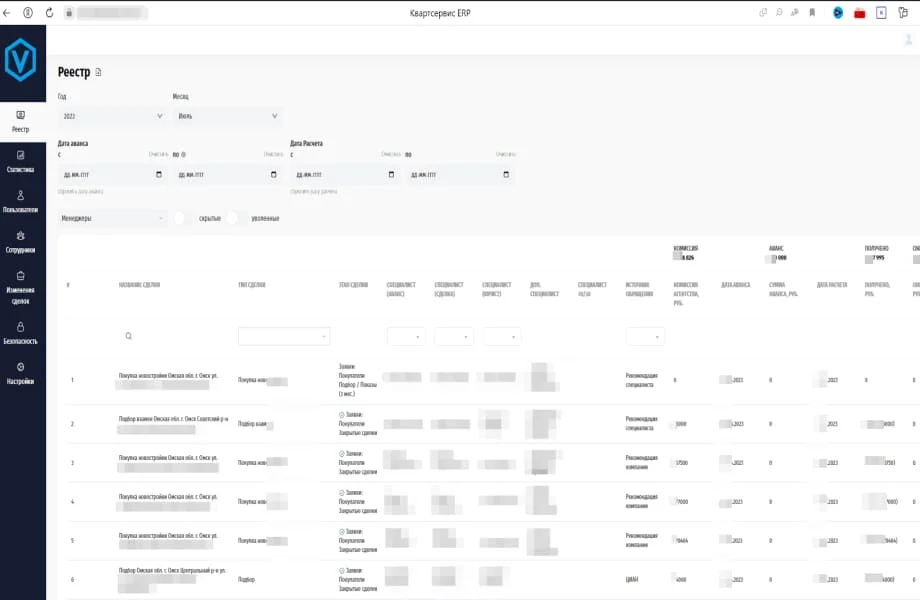 Разработка ERP системы учета для агенства недвижимости Квартсервис Разработка ERP системы учета для агенства недвижимости Квартсервис
